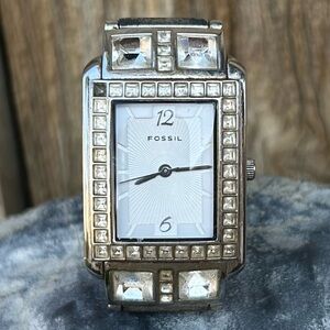 Fossil Marissa Rhinestone Watch Stainless Steel Silver